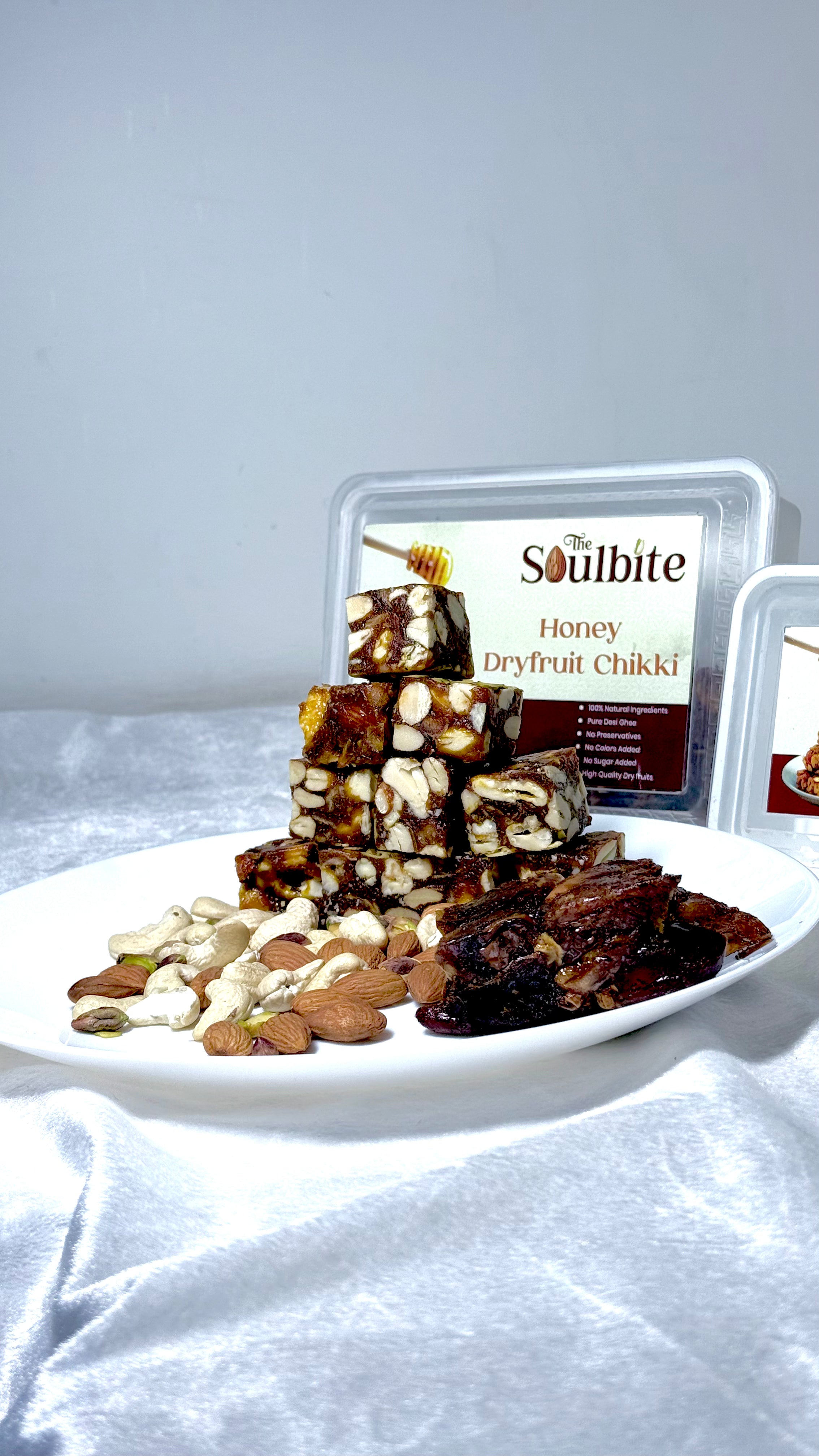 Honey Dry Fruit Chikki with almonds & pistachios